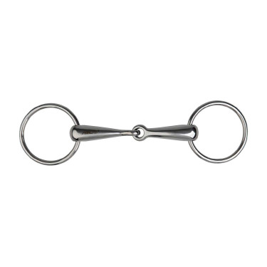 Mordida de 2 anillos Metalab con embocadura maciza de 22 mm