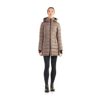 Parka larga acolchada Ego7 Era con capucha desmontable para mujer Tórtola Marr&amp;amp;amp;oacute;n