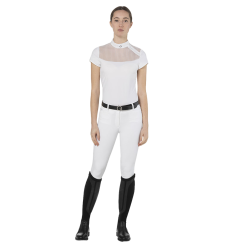 Polo de concurso Nina Ego7 de manga corta para mujer Blanco