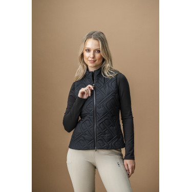 Chaleco acolchado sin mangas Horseware AA Neve Monogram mujer Negro