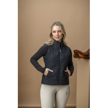 Chaleco acolchado sin mangas Horseware AA Neve Monogram mujer Negro