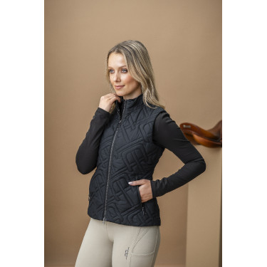 Chaleco acolchado sin mangas Horseware AA Neve Monogram mujer Negro