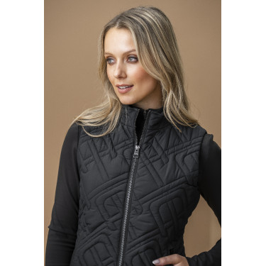 Chaleco acolchado sin mangas Horseware AA Neve Monogram mujer Negro
