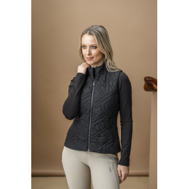 Chaleco acolchado sin mangas Horseware AA Neve Monogram mujer Negro