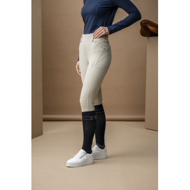 Pantalón híbrido Horseware con asiento de piel AA Fina para mujer Beige