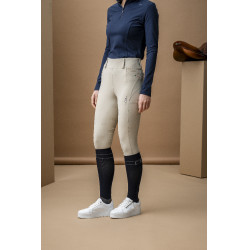 Pantalón híbrido Horseware con asiento de piel AA Fina para mujer Beige