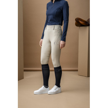 Pantalón híbrido Horseware con asiento de piel AA Fina para mujer Beige