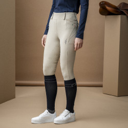 Pantalón híbrido Horseware con asiento de piel AA Fina para mujer Beige
