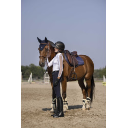 Pantalón Equithème Safir marine, contrastes noirs Azul