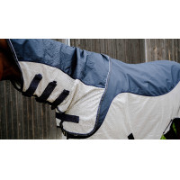 Manta de exterior EQUITHÈME – TYREX Combofly 600D Azúl marino / gris Manta de exterior EQUITHÈME – TYREX Combofly 600D Azúl marino / gris