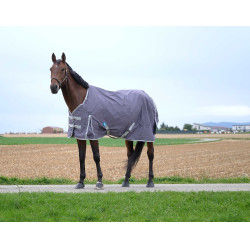Manta Equithème TYREX 1200D reciclada Gris pardo Marrón