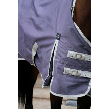 Manta Equithème TYREX 1200D reciclada Gris pardo Marrón