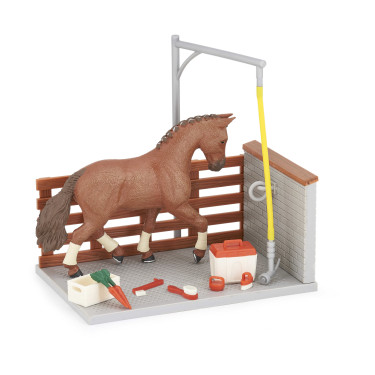 Box de lavado para caballos y sus accesorios Papo