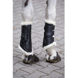 Protectores cerrados Norton de borreguillo sintético Negro / crudo Protectores cerrados Norton de borreguillo sintético Negro / crudo