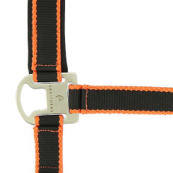 Cabezada + ramal Equitheme Satinado Negro / naranja Multicolor