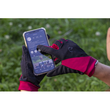 Guantes Equi-Theme Knit digital Negro / ciruela