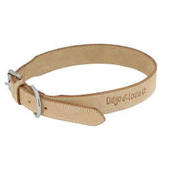 Collar de cuero Diego & Louna para perros Natural Marrón