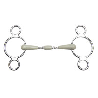 Filete ajustable Feeling 3 anillas flexi con embocadura de 3 piezas