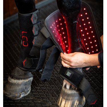 Gueteras de terapia Horseware con luz roja LED Negro / negro Gueteras de terapia Horseware con luz roja LED Negro / negro