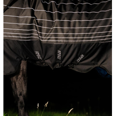 Manta Horseware Amigo 1200D FieldSafe Reflectech Plus Turnout 50 g Negro / negro reflectante