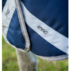 Manta Horseware Amigo 1200D FieldSafe Plus Turnout 250 g Marino / gris titanio / plata Azul marino