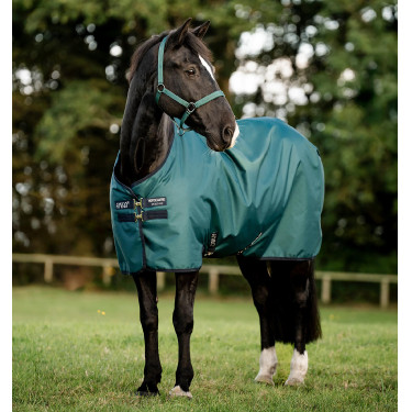 Manta Horseware Amigo Ripstop 900D Poney Turnout 100g Verde dinastía / marino / plata