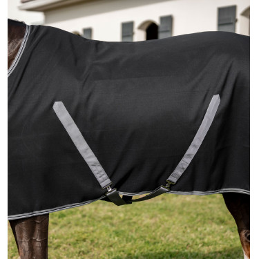 Cobertura de box Horseware Rambo forro de microfibra Negro / tormenta / gris plateado