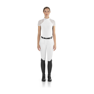 Polo de concurso Florentine Ego7 de manga larga para mujer Blanco