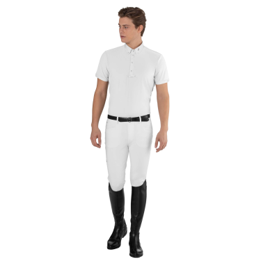 Polo de concurso Ego7 para hombre de manga corta Blanco