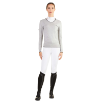 Jersey cuello en V Ego7 Vic mujer Gris