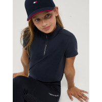 Polo de entrenamiento Palma Tommy Hilfiger Equestrian 1/4 Zip Young Rider de manga corta Cielo del desierto Azul