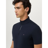 Polo de entrenamiento Rialto Tommy Hilfiger Equestrian 1/4 Zip de manga corta para hombre Cielo del desierto Azul