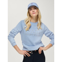 Jersey de cuello redondo Belair con strass Tommy Hilfiger Equestrian mujer Azul suave