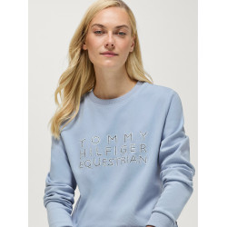 Jersey de cuello redondo Belair con strass Tommy Hilfiger Equestrian mujer Azul suave
