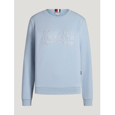 Jersey de cuello redondo Belair con strass Tommy Hilfiger Equestrian mujer Azul suave