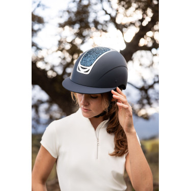 Casco de equitación adorno de cristal Horze Arix II Gris humo