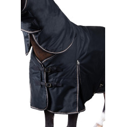 Manta de Exterior con Cubre Cuello para Poni Glasgow 100g Horze Arándano Gris