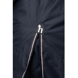 Manta de Exterior con Cubre Cuello para Poni Glasgow 100g Horze Arándano Gris