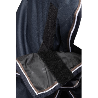 Manta de exterior Glasgow con cuello combinado Horze 100 g Arándano Gris