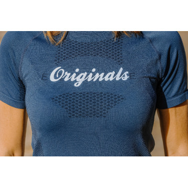 Camiseta seamless de manga corta EQUITHÈME – Elena Marino Azul marino