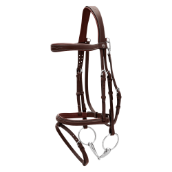 Brida Muserola Combinada Con Mosquetón Dy'on Working Castaño Marrón