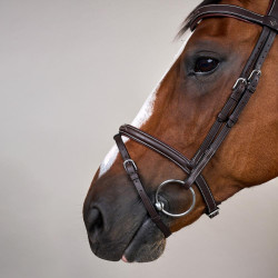 Brida Muserola Combinada Con Mosquetón Dy'on Working Castaño Marrón