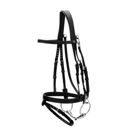 Brida de Cuero Plano con Mosquetones Working by Dy'on Negro