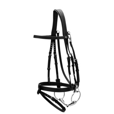 Brida de Cuero Plano con Mosquetones Working by Dy'on Negro