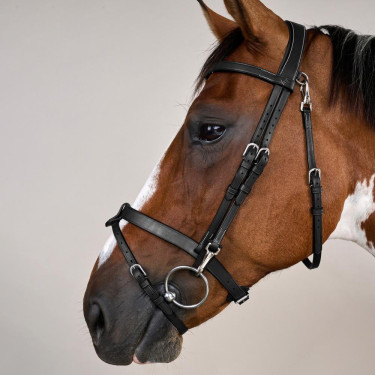 Brida de Cuero Plano con Mosquetones Working by Dy'on Negro