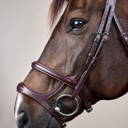 Brida Doble Muserola New English Collection by Dy'on Castaño Marrón