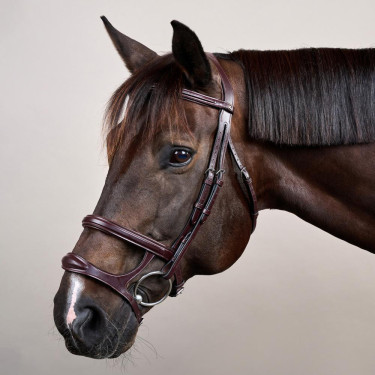 Brida Doble Muserola New English Collection by Dy'on Castaño Marrón