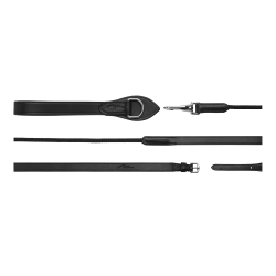 Riendas alemanas de cuero/nylon 5/8 New English Collection by Dy'on Negro