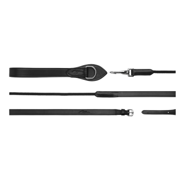 Riendas alemanas de cuero/nylon 5/8 New English Collection by Dy'on Negro