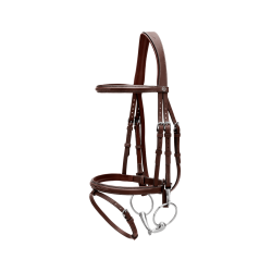 Brida Muserola Combinada con Montantes con Mosquetones Working by Dy'on Castaño Marrón